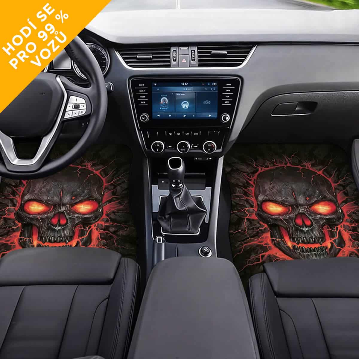 Personalizované autokoberce „Inferno Skull“ s vaším textem